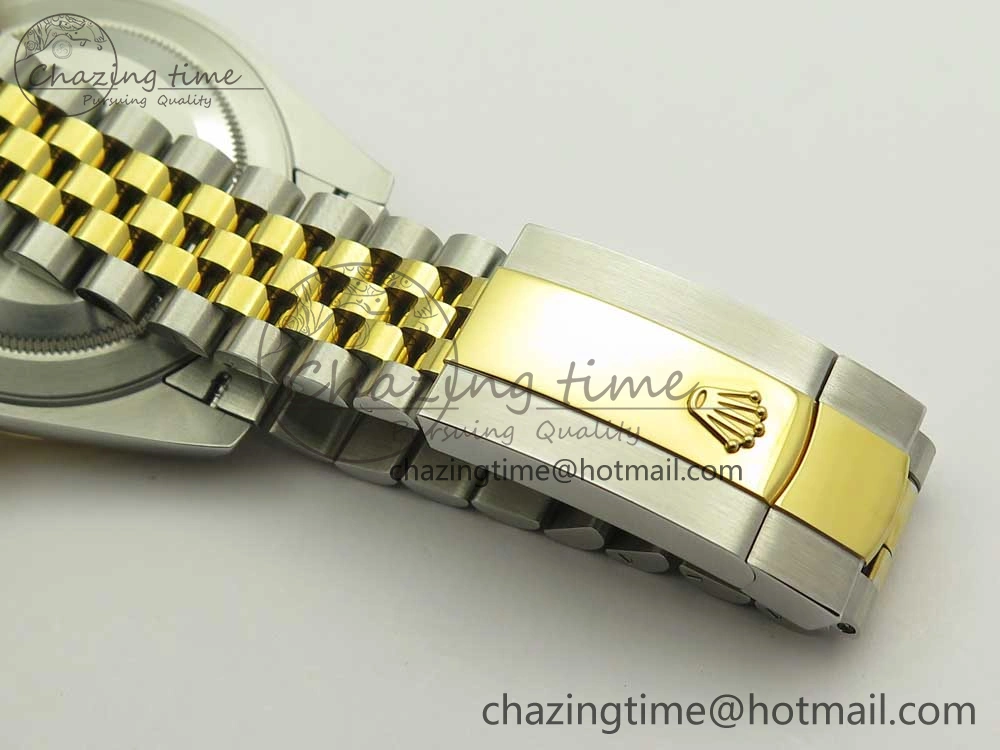 Sleek DateJust 41 126334 904L SS YG DJF 1:1 Best Edition Gold Dial Sticks Markers on SS YG Jubilee Bracelet A 3249