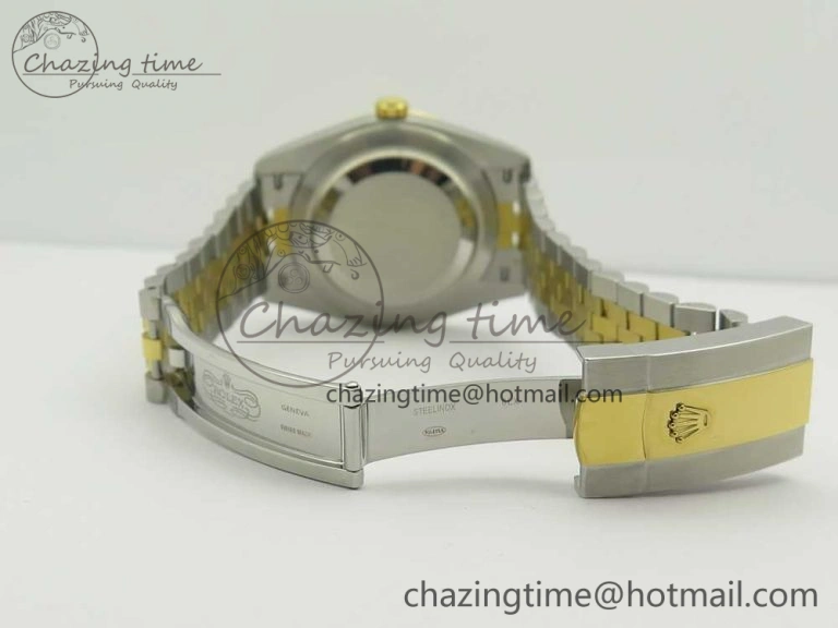 Sleek DateJust 41 126334 904L SS YG DJF 1:1 Best Edition Gold Dial Sticks Markers on SS YG Jubilee Bracelet A 3249