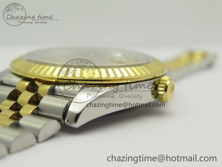 Sleek DateJust 41 126334 904L SS YG DJF 1:1 Best Edition Gold Dial Sticks Markers on SS YG Jubilee Bracelet A 3249