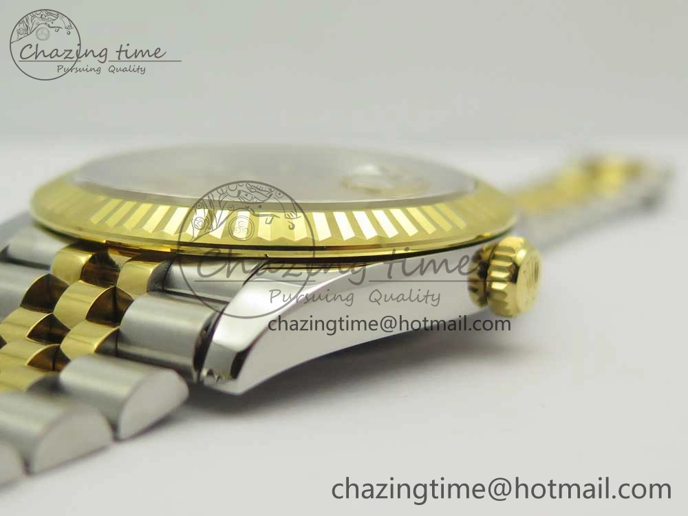 Sleek DateJust 41 126334 904L SS YG DJF 1:1 Best Edition Gold Dial Sticks Markers on SS YG Jubilee Bracelet A 3249