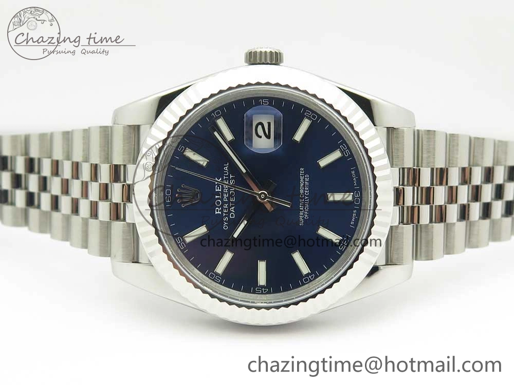 TopPick DateJust 41 126334 ARF 1:1 Best Edition 904L Steel Blue Dial on Jubilee Bracelet A 3254