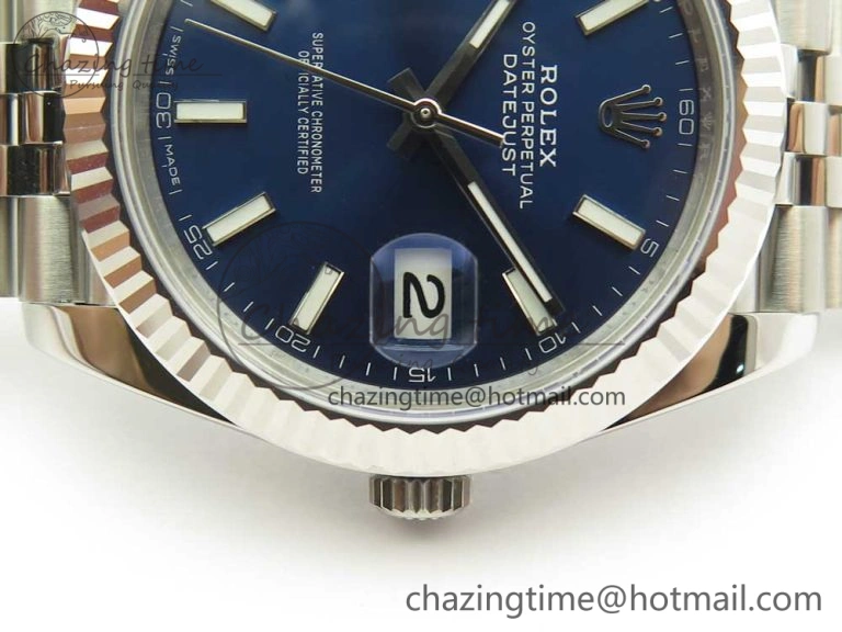 TopPick DateJust 41 126334 ARF 1:1 Best Edition 904L Steel Blue Dial on Jubilee Bracelet A 3254