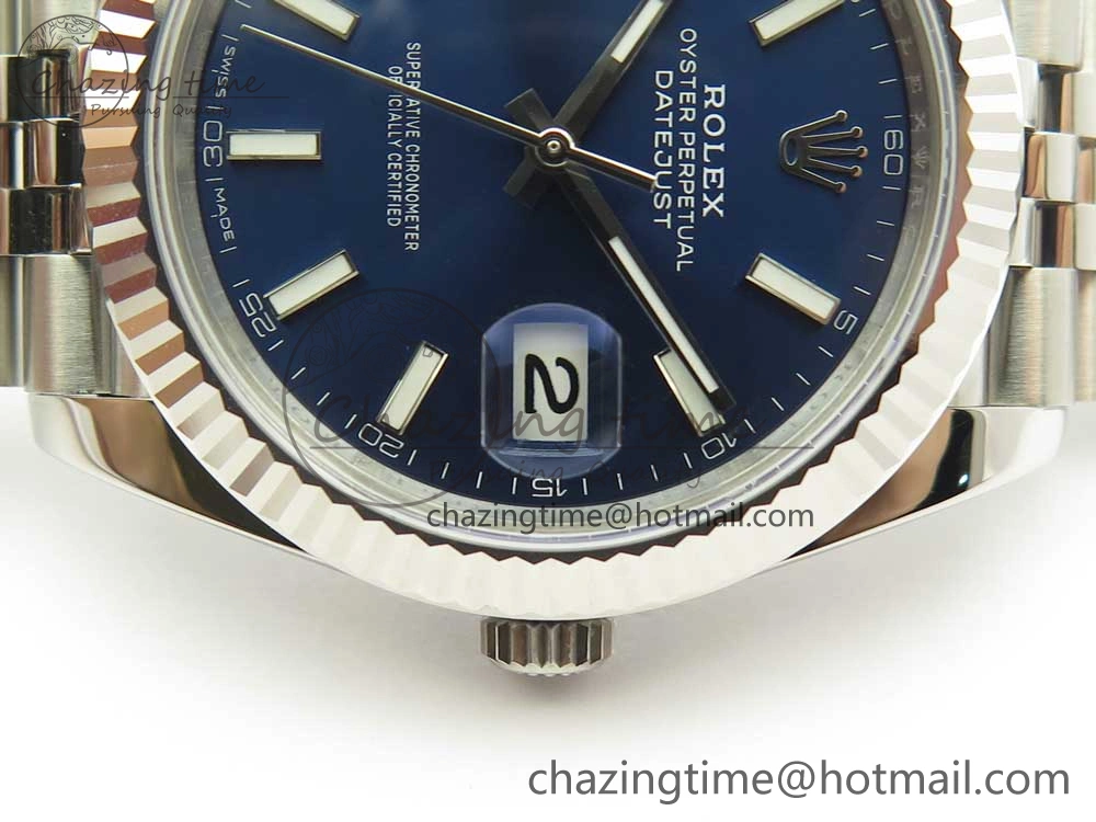 TopPick DateJust 41 126334 ARF 1:1 Best Edition 904L Steel Blue Dial on Jubilee Bracelet A 3254