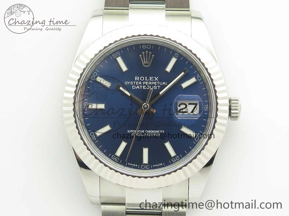 DateJust 41 126334 ARF 1:1 Best Edition 904L Steel Blue Dial on Oyster Bracelet A Thermal 3316