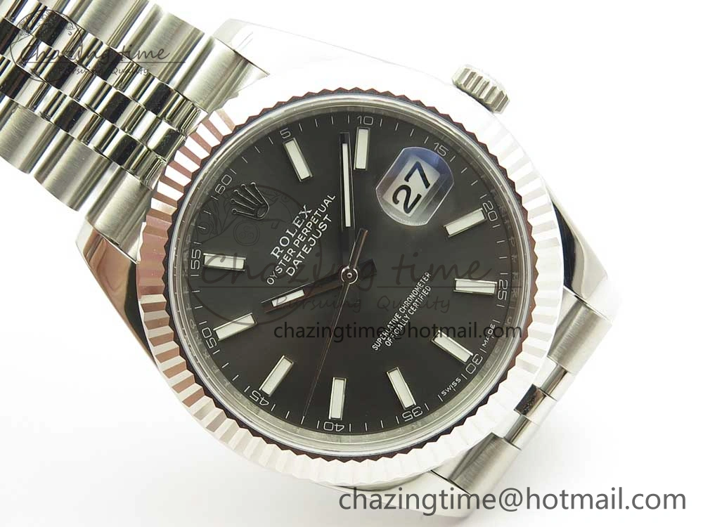 Efficient DateJust 41 126334 ARF 1:1 Best Edition 904L Steel Gray Dial on Jubilee Bracelet A 3255