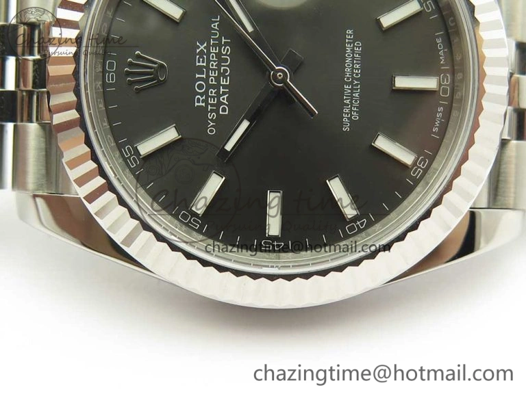 Efficient DateJust 41 126334 ARF 1:1 Best Edition 904L Steel Gray Dial on Jubilee Bracelet A 3255