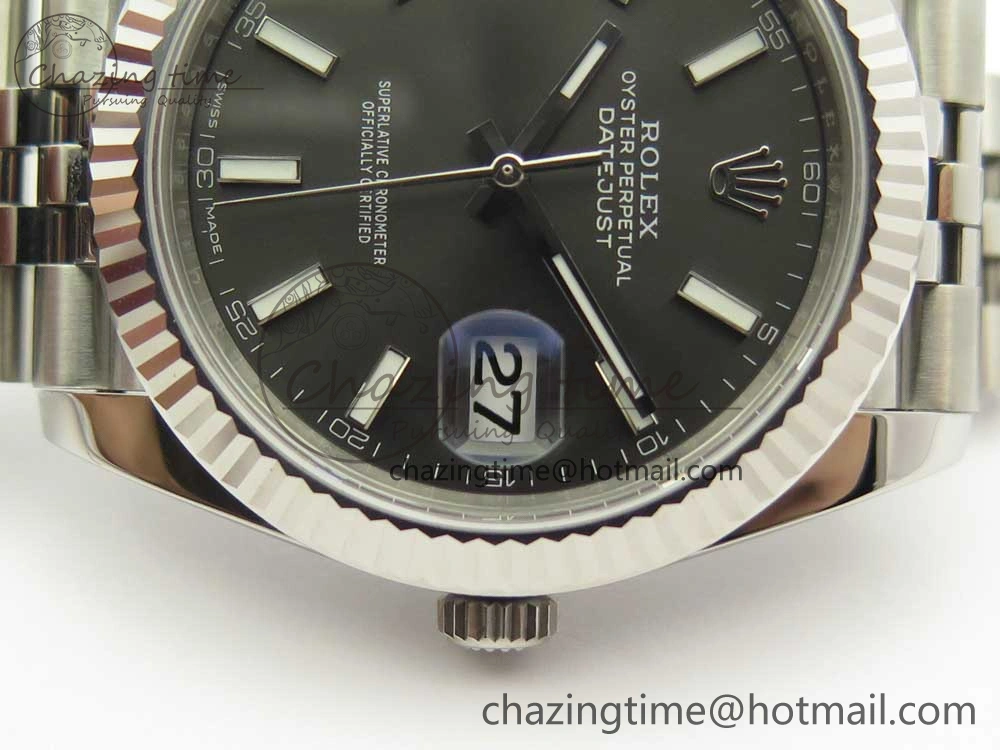 Efficient DateJust 41 126334 ARF 1:1 Best Edition 904L Steel Gray Dial on Jubilee Bracelet A 3255