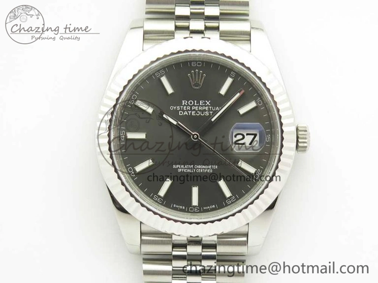 Efficient DateJust 41 126334 ARF 1:1 Best Edition 904L Steel Gray Dial on Jubilee Bracelet A 3255