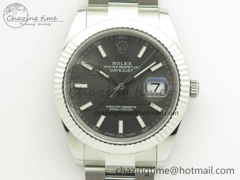 DateJust 41 126334 ARF 1:1 Best Edition 904L Steel Gray Dial on Oyster Bracelet A TechFriendly 3314