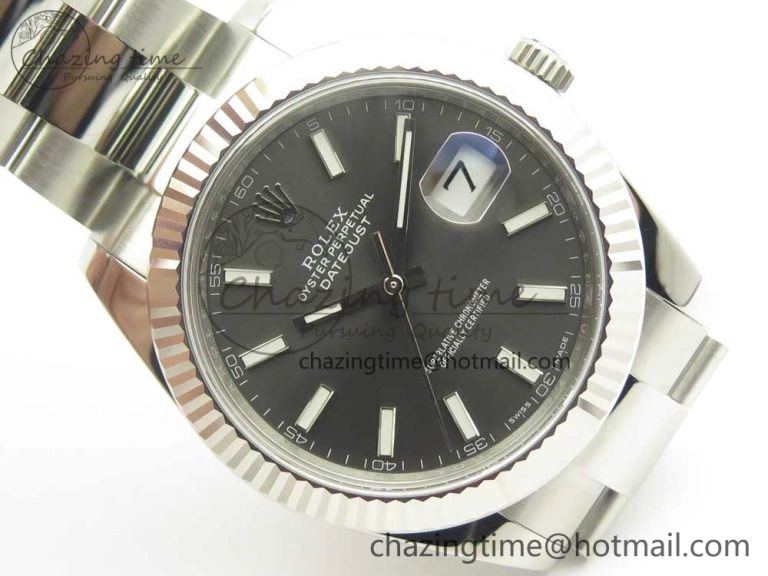 DateJust 41 126334 ARF 1:1 Best Edition 904L Steel Gray Dial on Oyster Bracelet A TechFriendly 3314