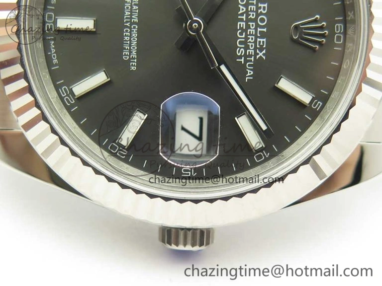 DateJust 41 126334 ARF 1:1 Best Edition 904L Steel Gray Dial on Oyster Bracelet A TechFriendly 3314