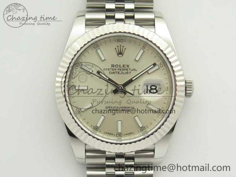 Sleek DateJust 41 126334 ARF 1:1 Best Edition 904L Steel Silver Dial on Jubilee Bracelet A 3251