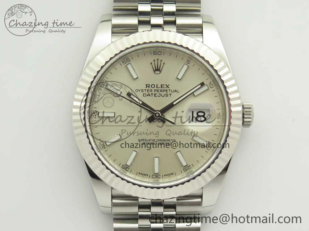 Sleek DateJust 41 126334 ARF 1:1 Best Edition 904L Steel Silver Dial on Jubilee Bracelet A 3251