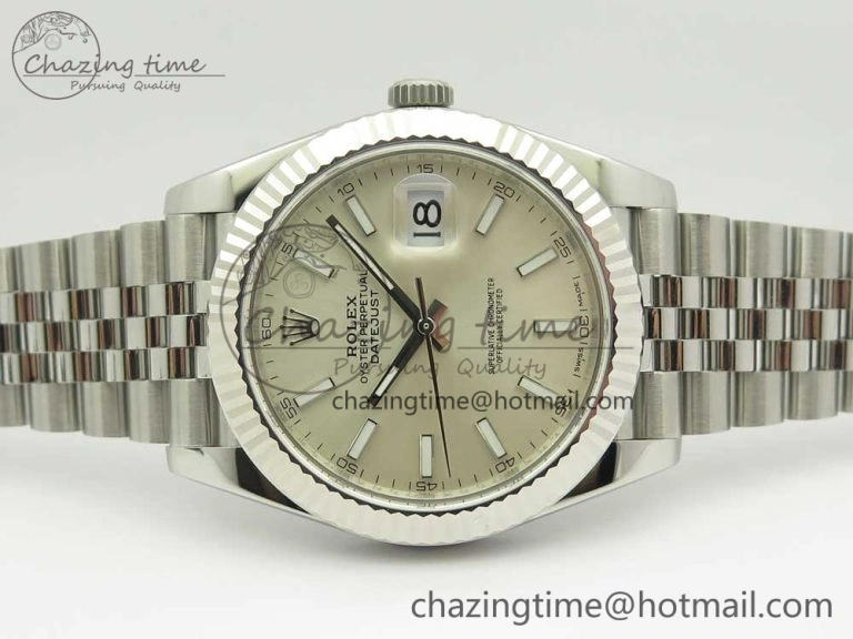 Sleek DateJust 41 126334 ARF 1:1 Best Edition 904L Steel Silver Dial on Jubilee Bracelet A 3251