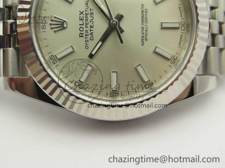 Sleek DateJust 41 126334 ARF 1:1 Best Edition 904L Steel Silver Dial on Jubilee Bracelet A 3251