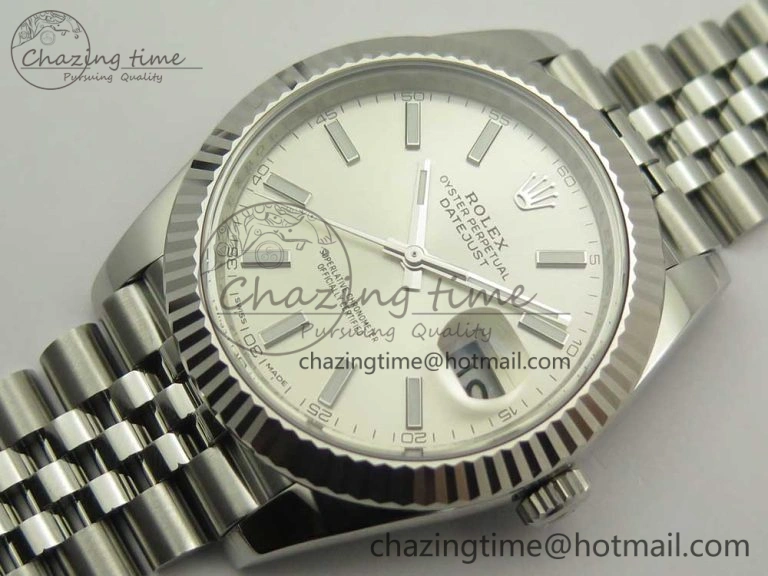 Sleek DateJust 41 126334 ARF 1:1 Best Edition 904L Steel Silver Dial on Jubilee Bracelet A 3251