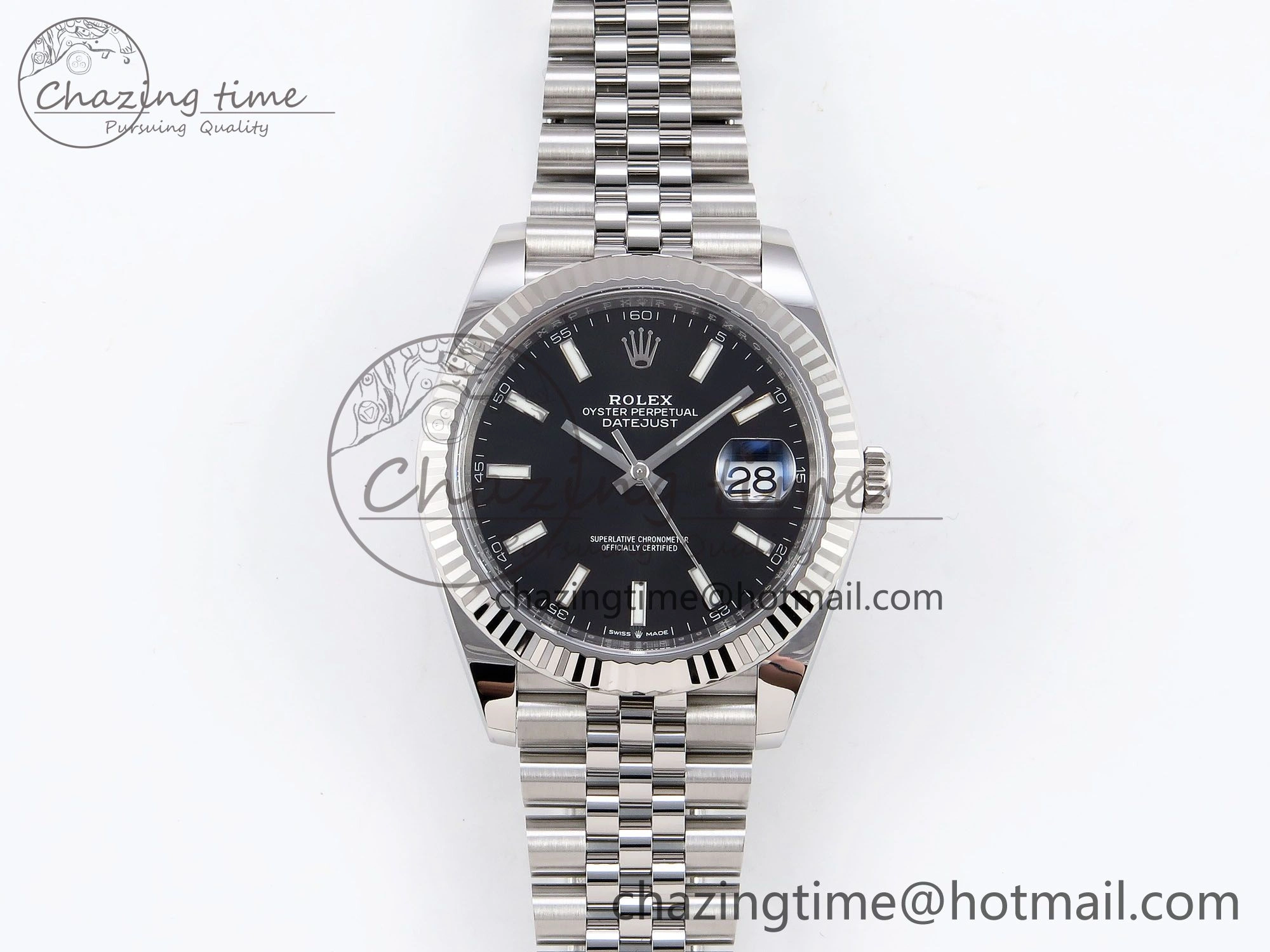 Breathable DateJust 41 126334 C+F 1:1 Best Edition 904L Steel Black Dial on SS Jubilee Bracelet VR 1387