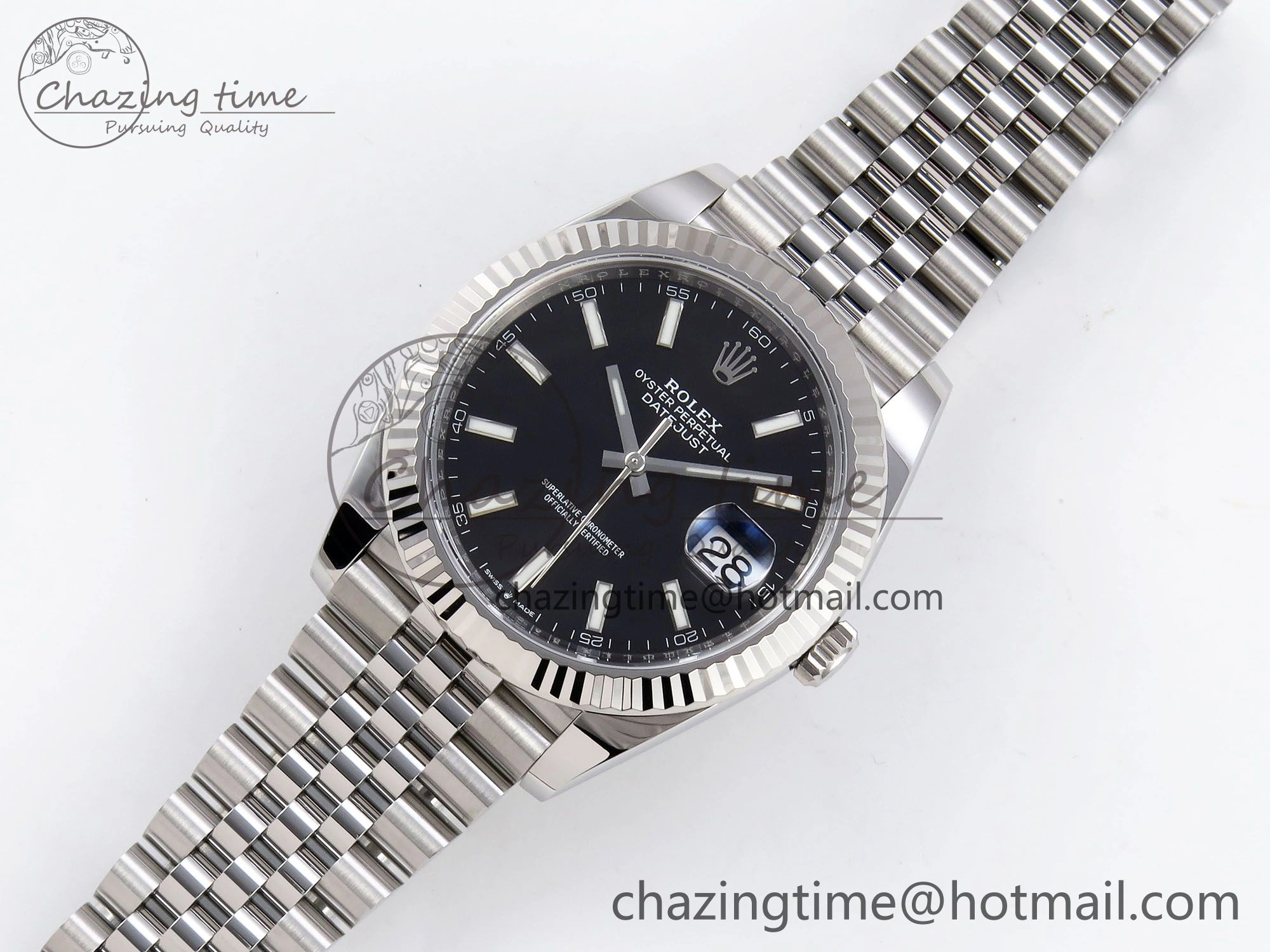 Breathable DateJust 41 126334 C+F 1:1 Best Edition 904L Steel Black Dial on SS Jubilee Bracelet VR 1387