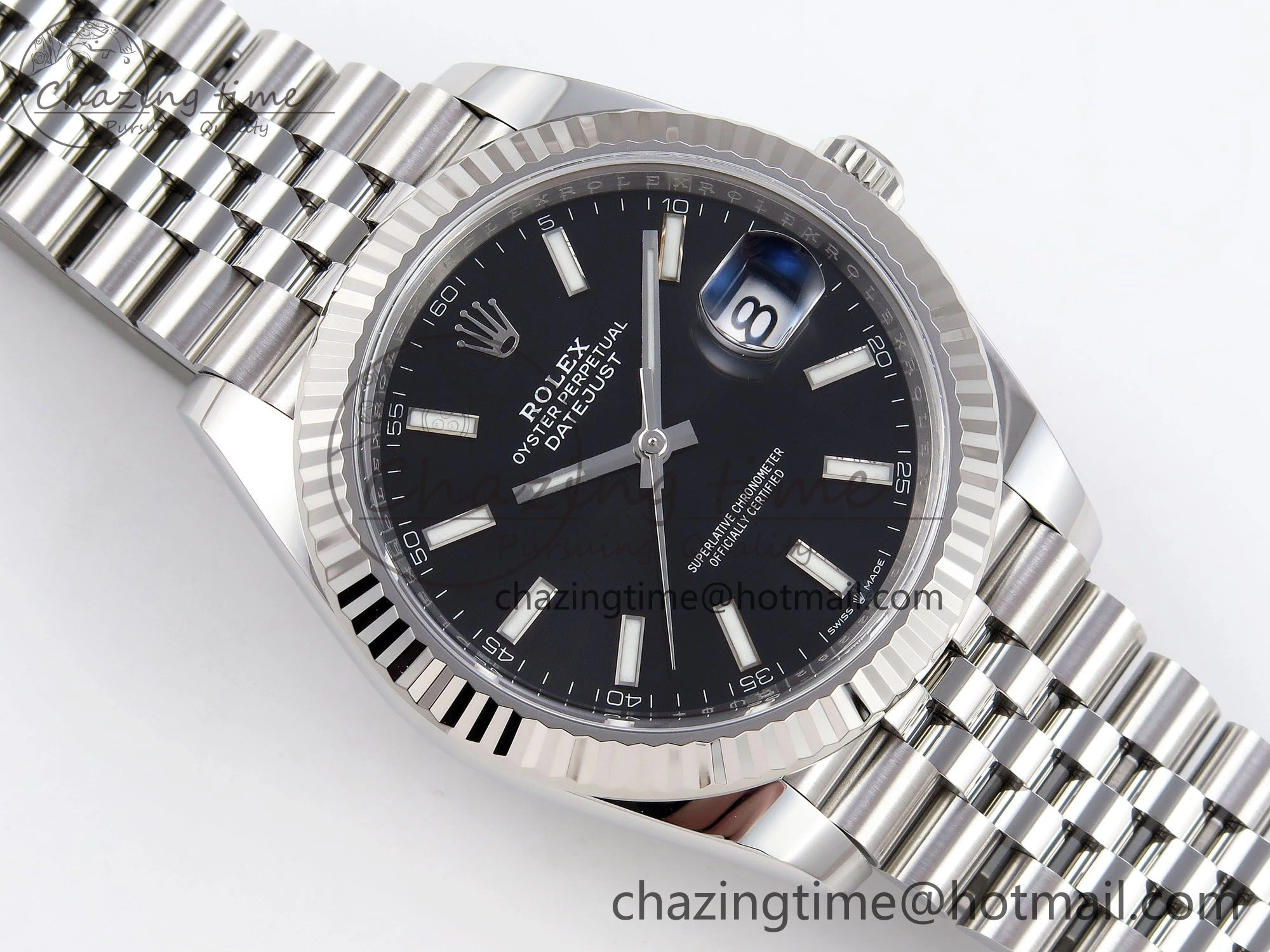 Breathable DateJust 41 126334 C+F 1:1 Best Edition 904L Steel Black Dial on SS Jubilee Bracelet VR 1387