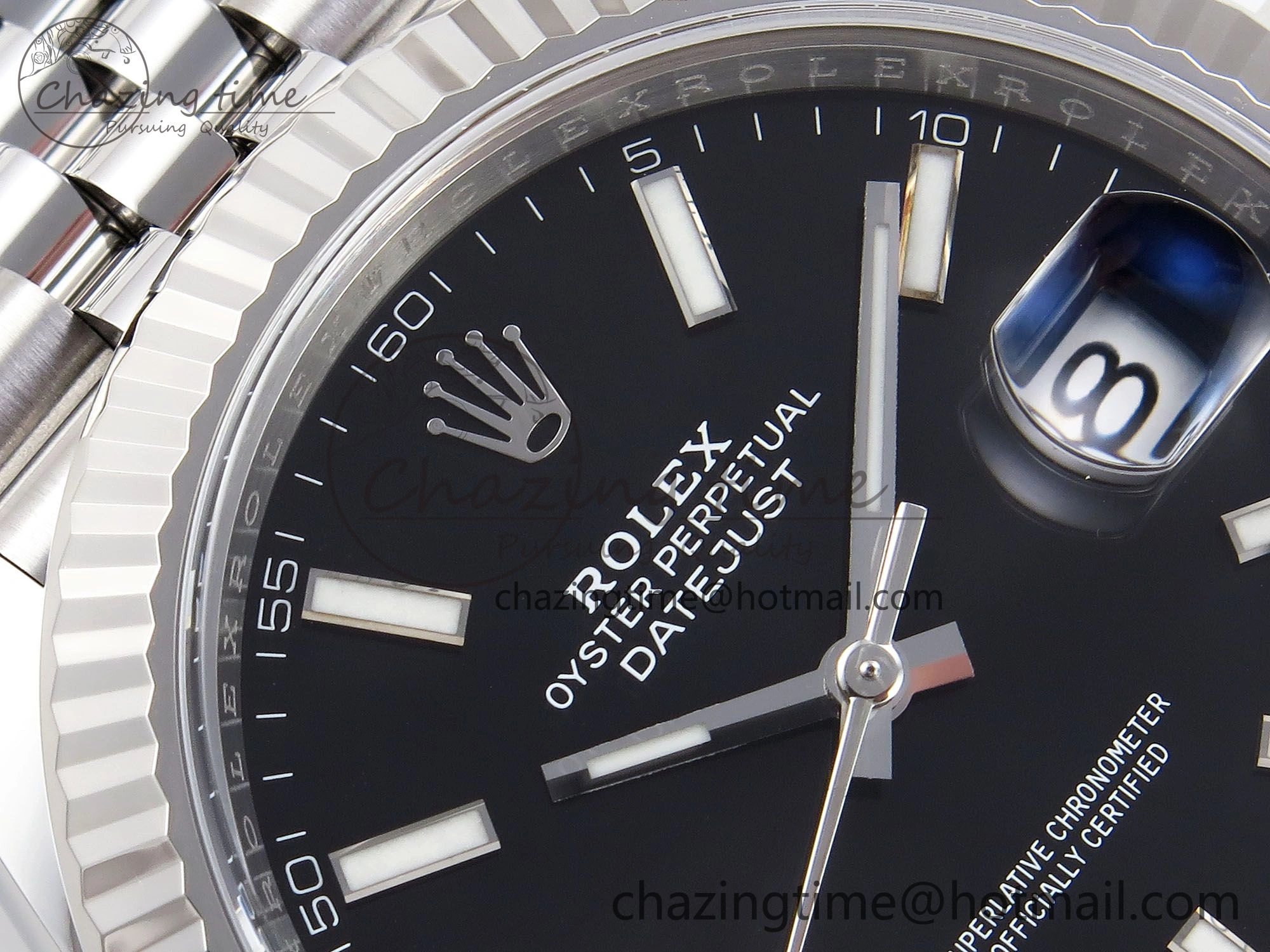 Breathable DateJust 41 126334 C+F 1:1 Best Edition 904L Steel Black Dial on SS Jubilee Bracelet VR 1387