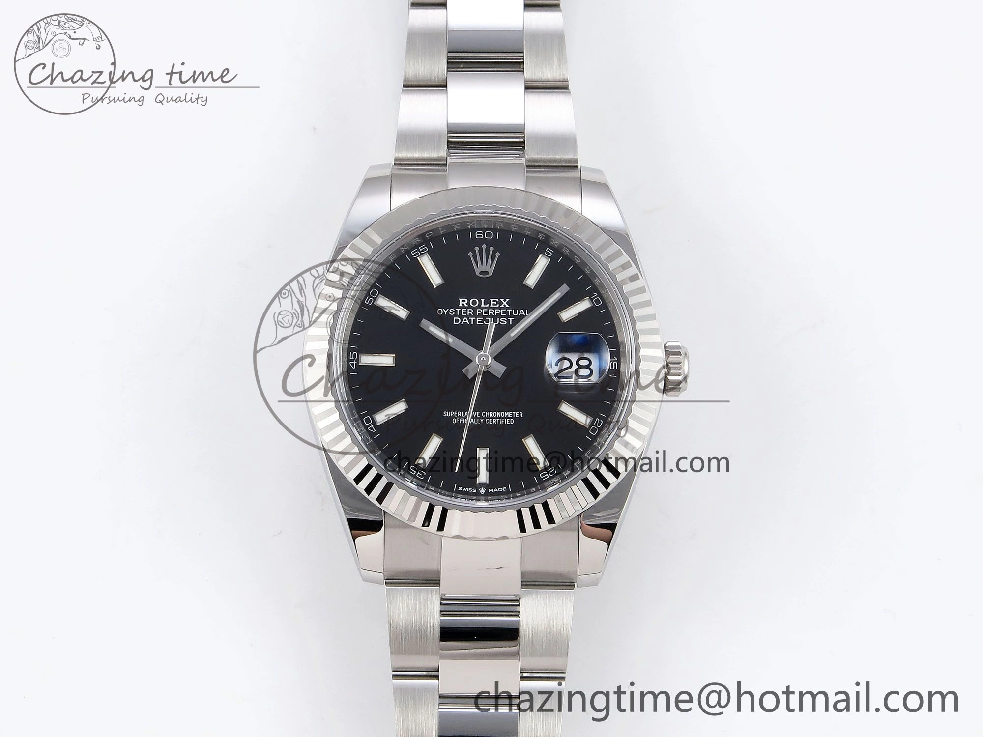 DateJust 41 126334 C+F 1:1 Best Edition 904L Steel Black Dial on SS Oyster Bracelet VR WaterResistant 1396