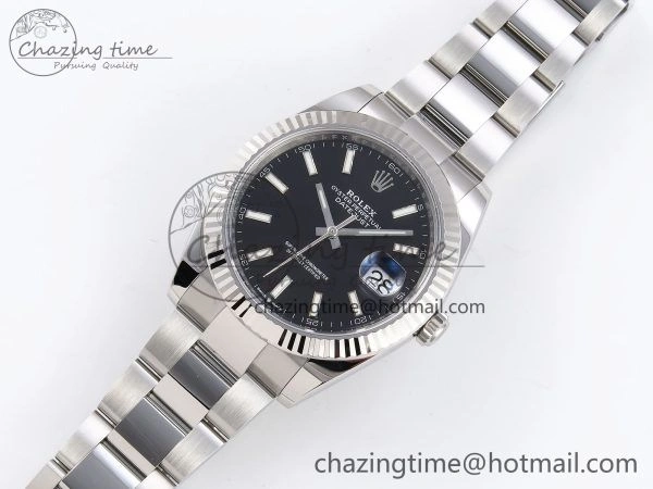DateJust 41 126334 C+F 1:1 Best Edition 904L Steel Black Dial on SS Oyster Bracelet VR WaterResistant 1396