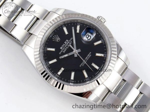 DateJust 41 126334 C+F 1:1 Best Edition 904L Steel Black Dial on SS Oyster Bracelet VR WaterResistant 1396