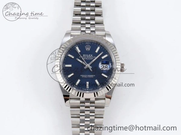 GoodFit DateJust 41 126334 C+F 1:1 Best Edition 904L Steel Blue Dial on SS Jubilee Bracelet VR 1393