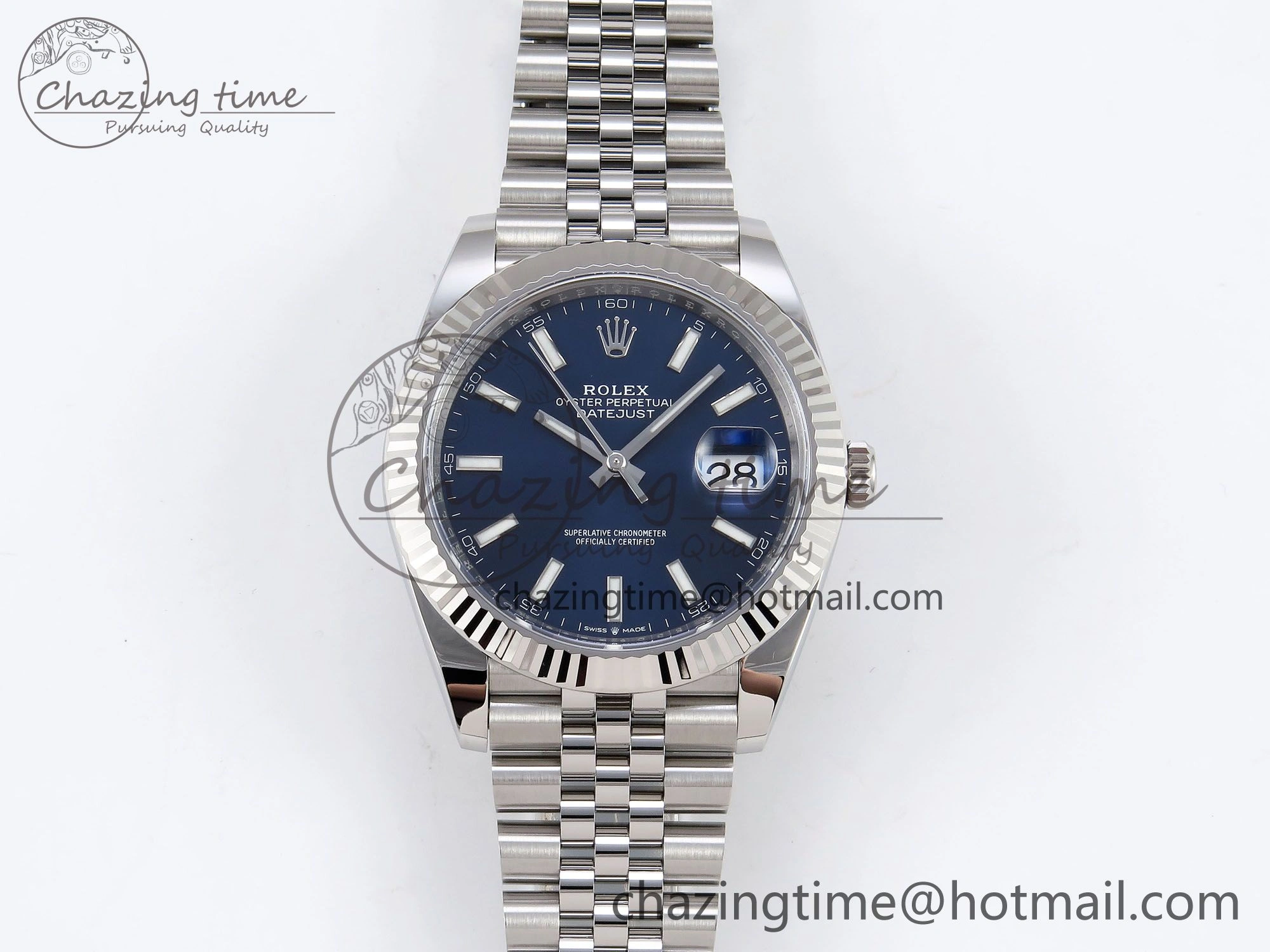 GoodFit DateJust 41 126334 C+F 1:1 Best Edition 904L Steel Blue Dial on SS Jubilee Bracelet VR 1393