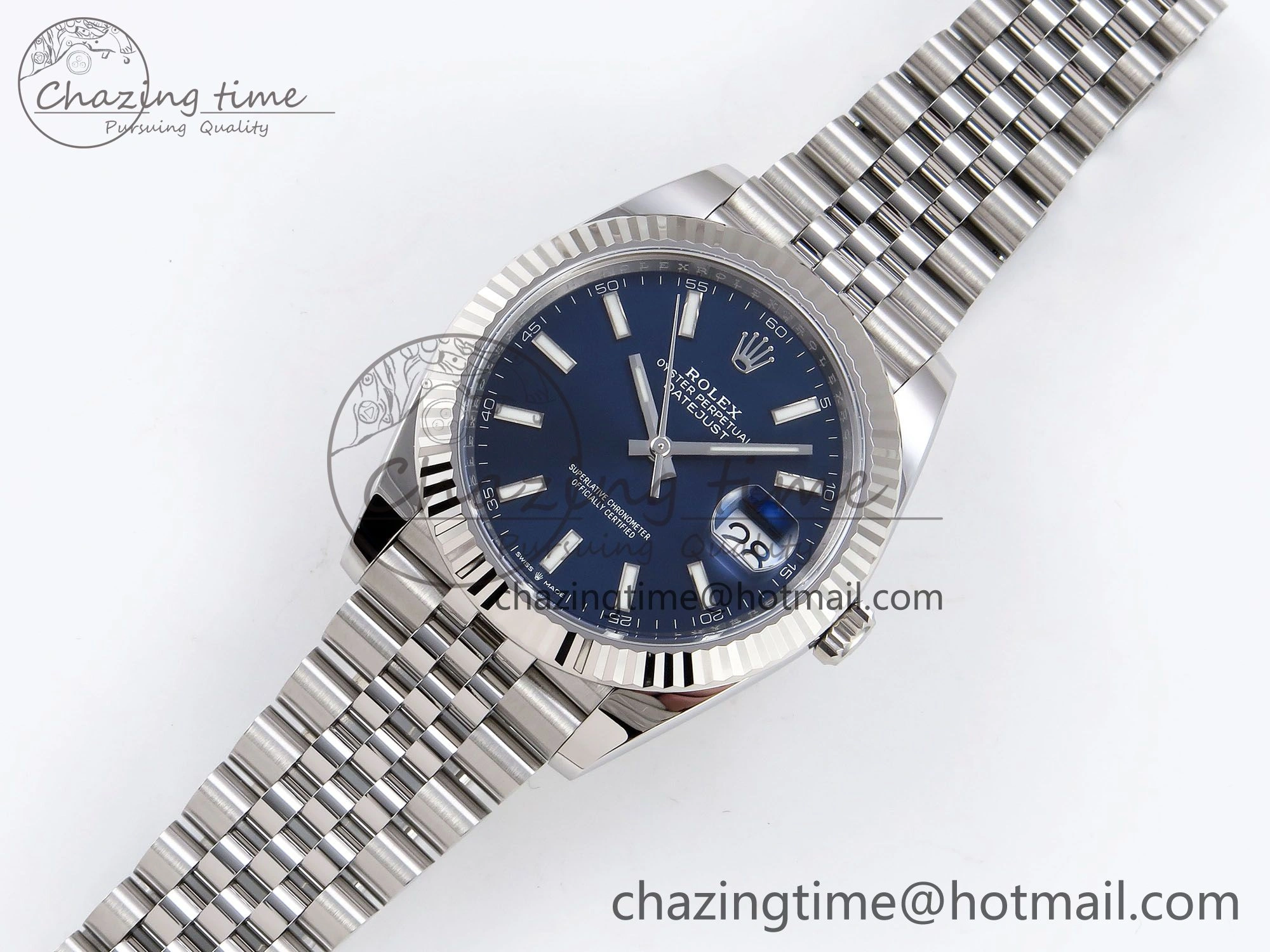 GoodFit DateJust 41 126334 C+F 1:1 Best Edition 904L Steel Blue Dial on SS Jubilee Bracelet VR 1393
