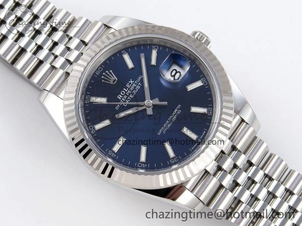GoodFit DateJust 41 126334 C+F 1:1 Best Edition 904L Steel Blue Dial on SS Jubilee Bracelet VR 1393