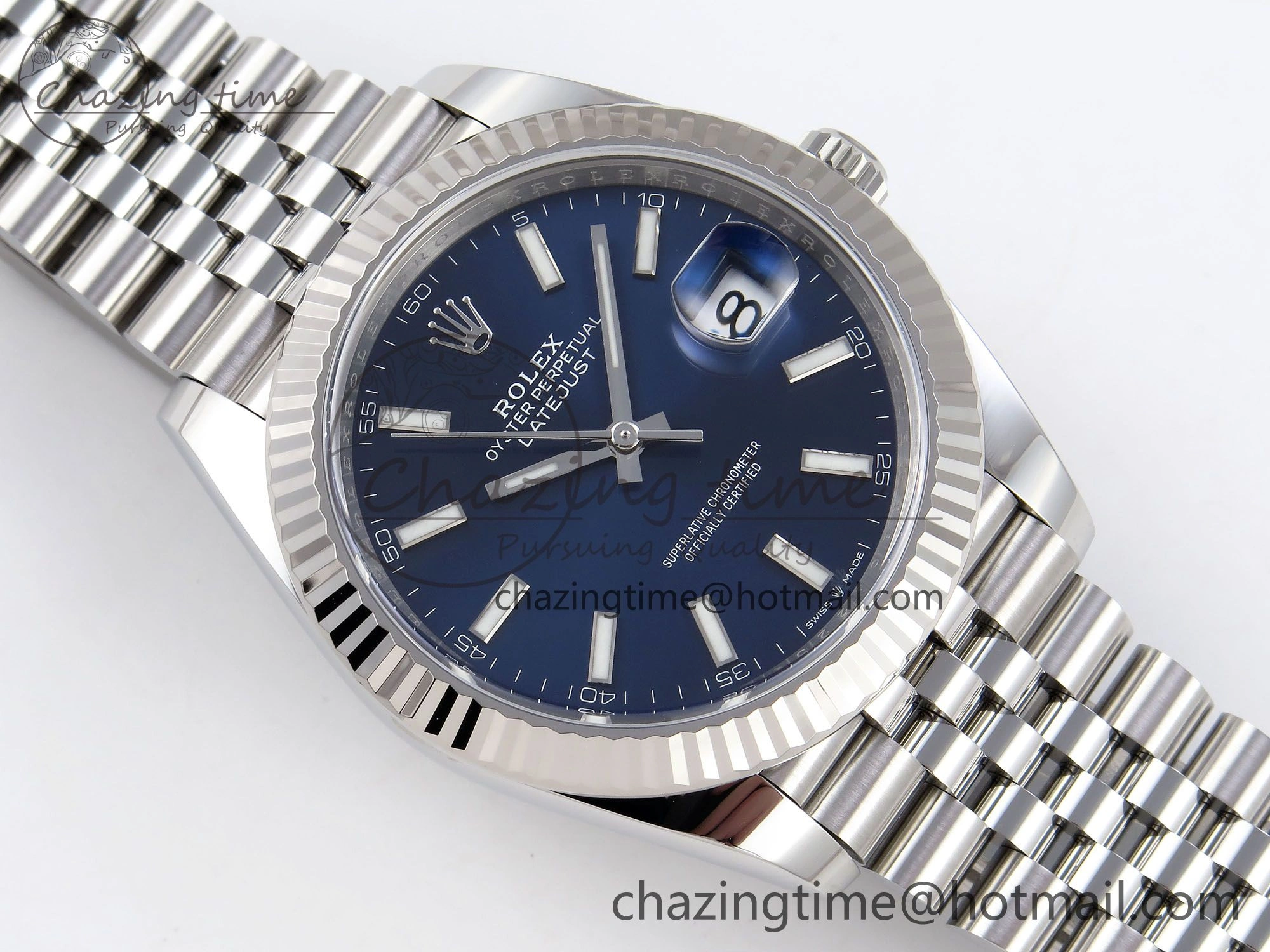 GoodFit DateJust 41 126334 C+F 1:1 Best Edition 904L Steel Blue Dial on SS Jubilee Bracelet VR 1393
