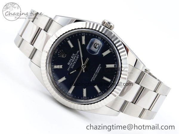 DateJust 41 126334 C+F 1:1 Best Edition 904L Steel Blue Dial on SS Oyster Bracelet VR Timeless 1403