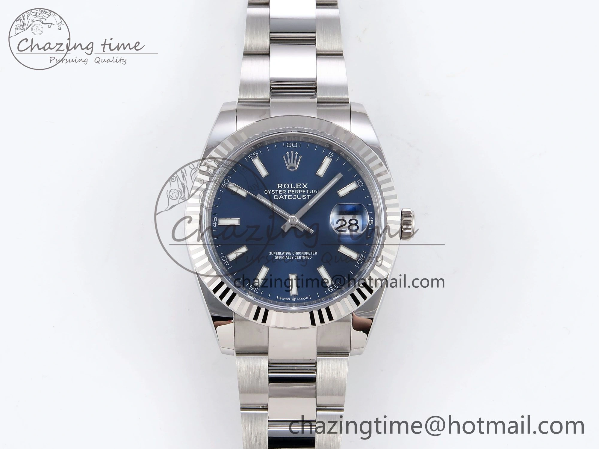 DateJust 41 126334 C+F 1:1 Best Edition 904L Steel Blue Dial on SS Oyster Bracelet VR Timeless 1403