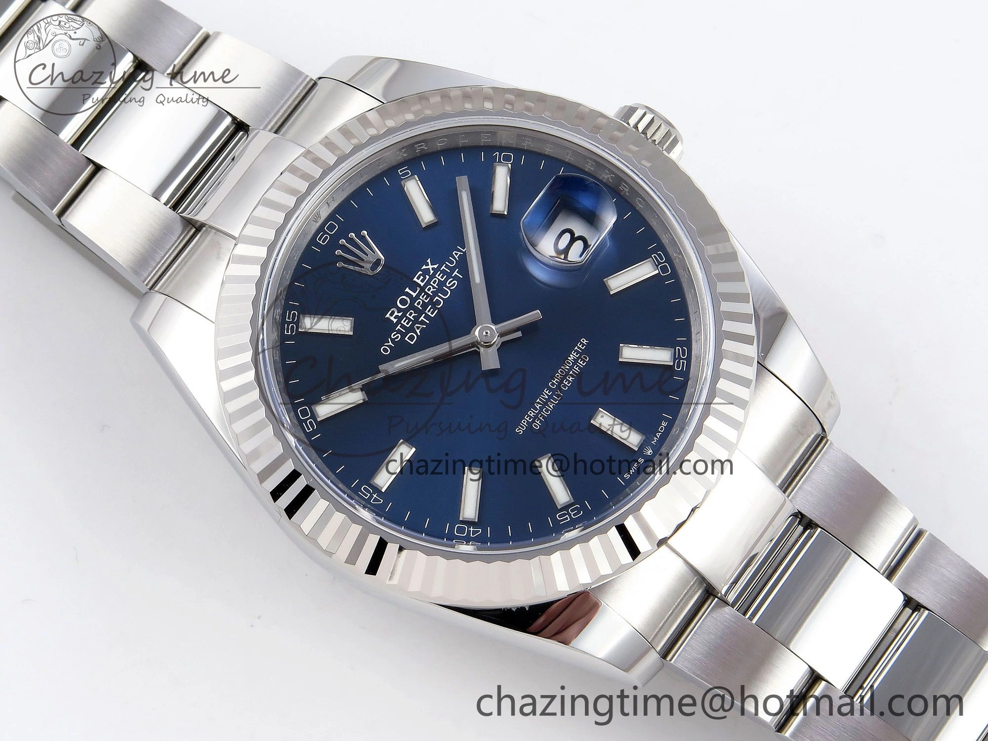 DateJust 41 126334 C+F 1:1 Best Edition 904L Steel Blue Dial on SS Oyster Bracelet VR Timeless 1403