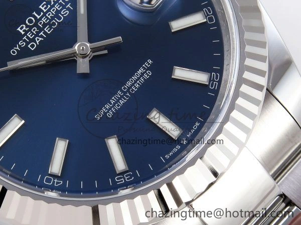 DateJust 41 126334 C+F 1:1 Best Edition 904L Steel Blue Dial on SS Oyster Bracelet VR Timeless 1403