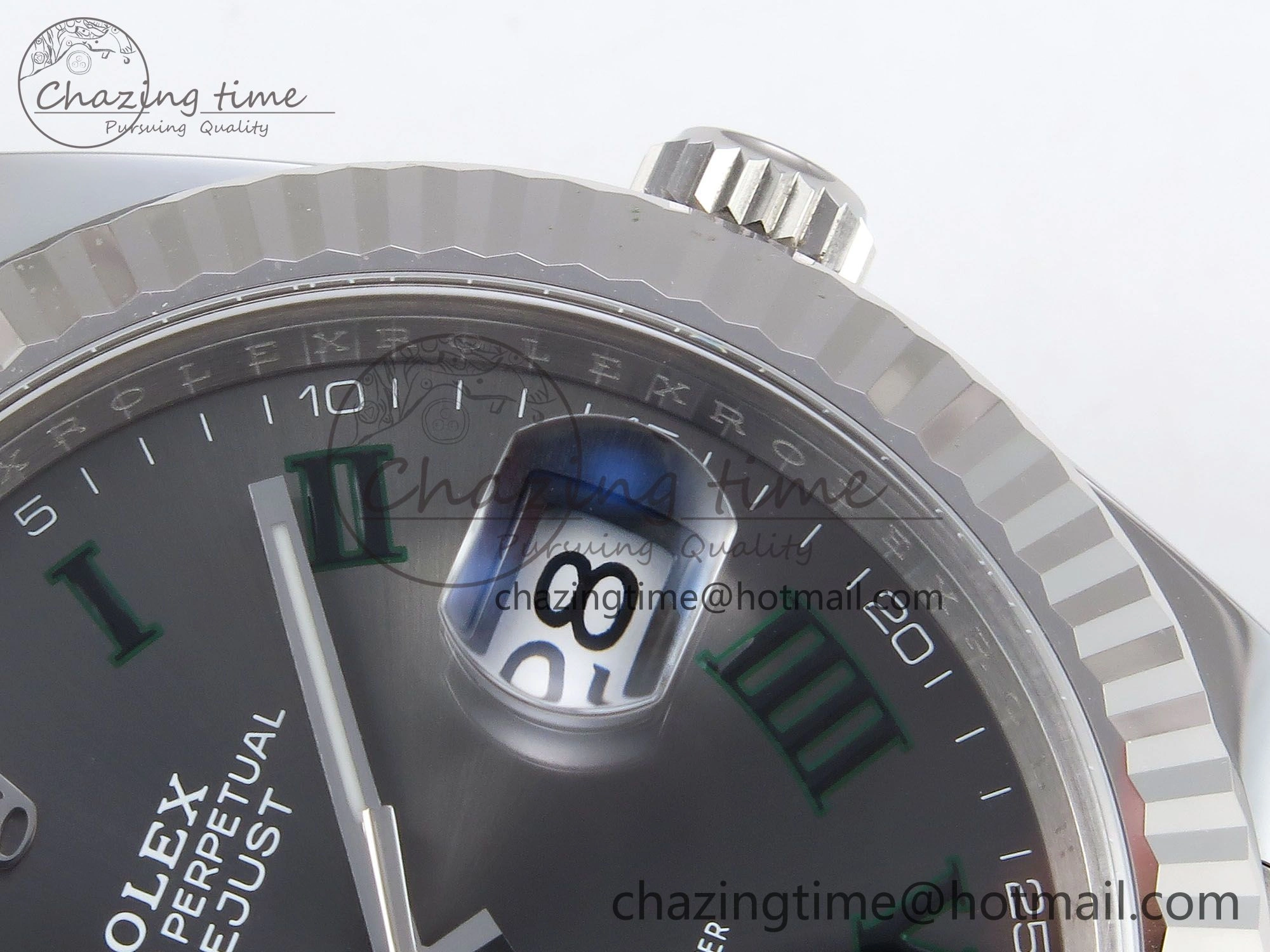 DateJust 41 126334 C+F 1:1 Best Edition 904L Steel Gray Dial Green Roman on SS Oyster Bracelet VR UrbanStyle 1406