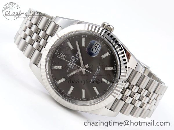 Breathable DateJust 41 126334 C+F 1:1 Best Edition 904L Steel Gray Dial on SS Jubilee Bracelet VR 1391