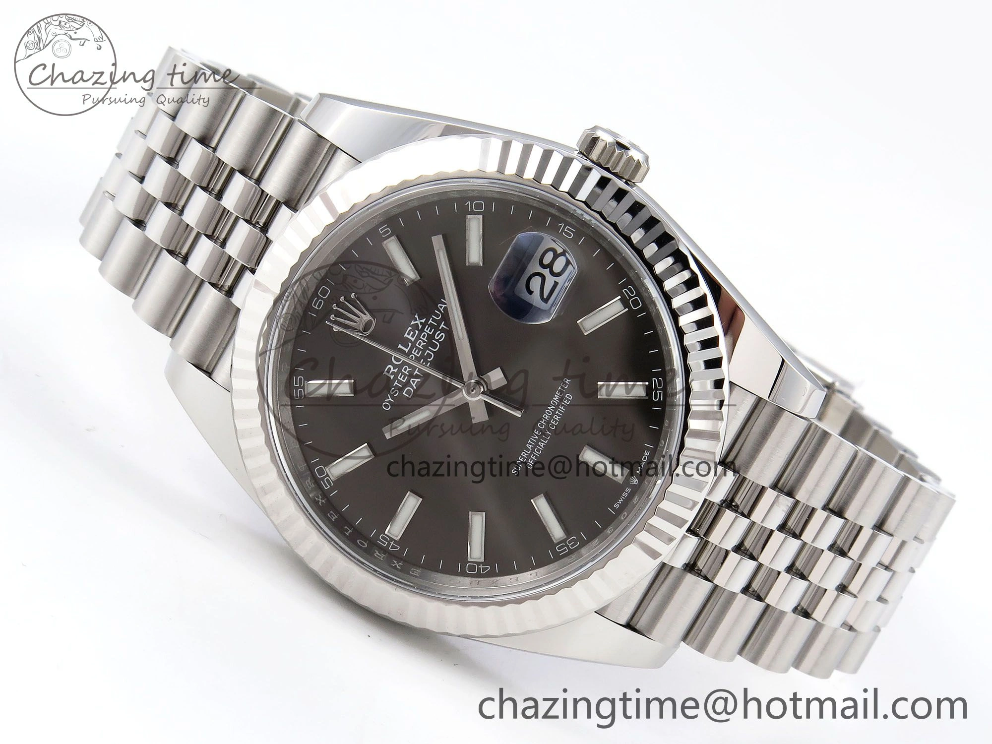 Breathable DateJust 41 126334 C+F 1:1 Best Edition 904L Steel Gray Dial on SS Jubilee Bracelet VR 1391