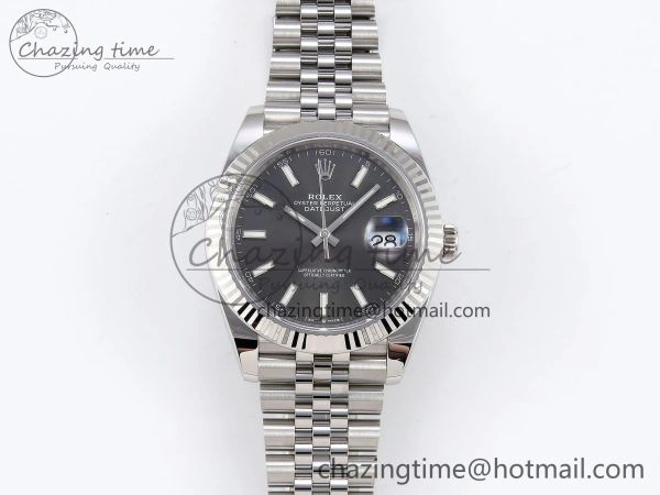 Breathable DateJust 41 126334 C+F 1:1 Best Edition 904L Steel Gray Dial on SS Jubilee Bracelet VR 1391