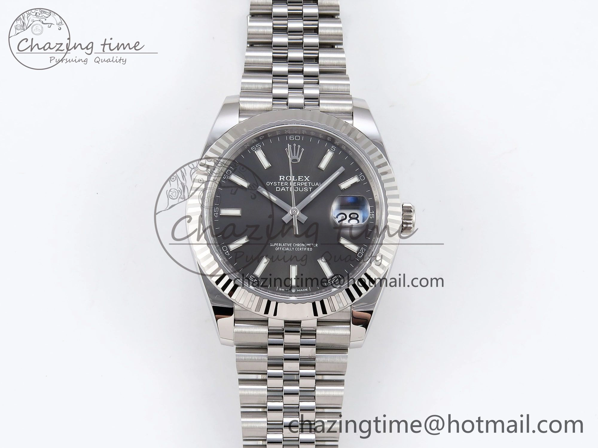Breathable DateJust 41 126334 C+F 1:1 Best Edition 904L Steel Gray Dial on SS Jubilee Bracelet VR 1391