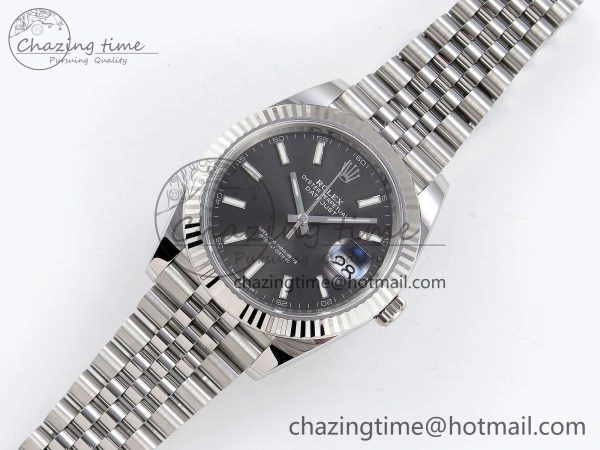Breathable DateJust 41 126334 C+F 1:1 Best Edition 904L Steel Gray Dial on SS Jubilee Bracelet VR 1391
