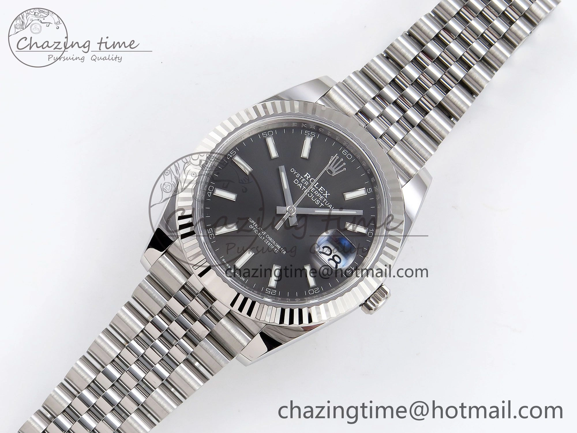 Breathable DateJust 41 126334 C+F 1:1 Best Edition 904L Steel Gray Dial on SS Jubilee Bracelet VR 1391