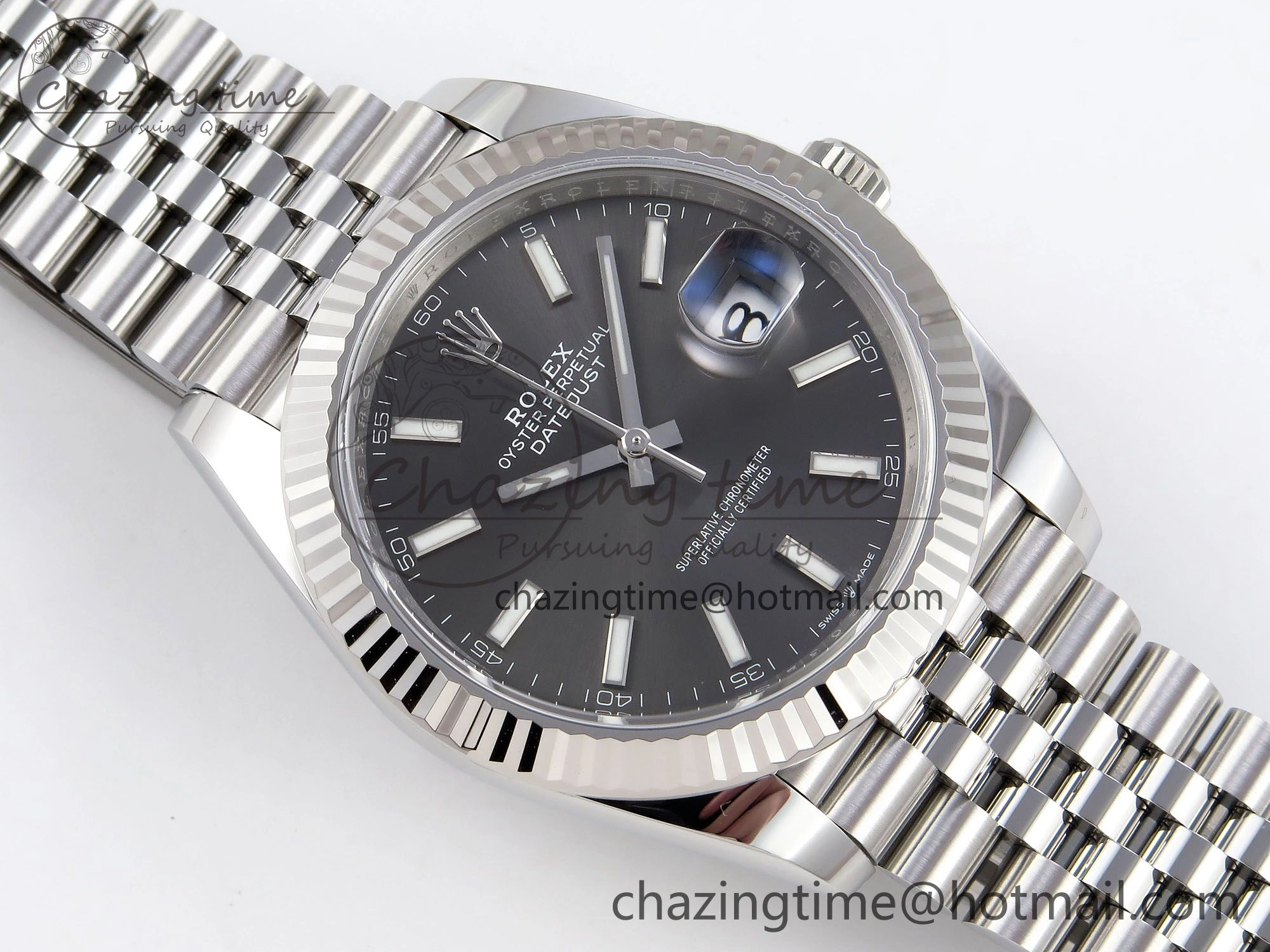 Breathable DateJust 41 126334 C+F 1:1 Best Edition 904L Steel Gray Dial on SS Jubilee Bracelet VR 1391