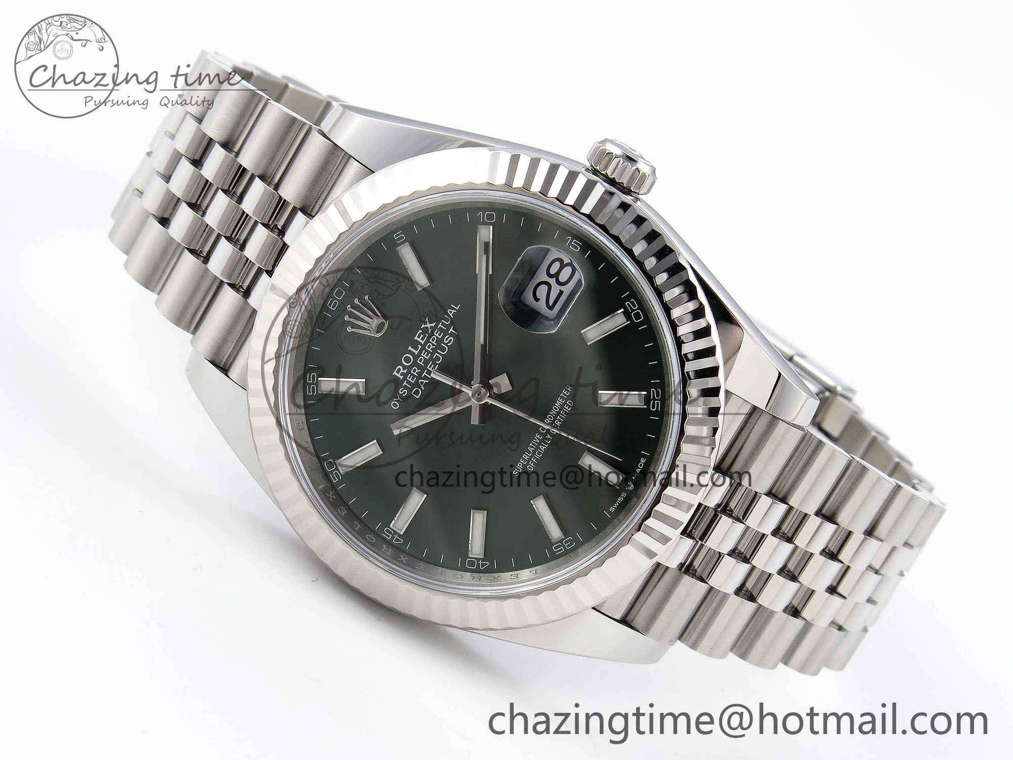 DateJust 41 126334 C+F 1:1 Best Edition 904L Steel Green Dial on SS Jubilee Bracelet VR Upgraded 1392