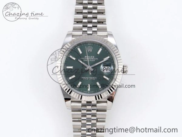 DateJust 41 126334 C+F 1:1 Best Edition 904L Steel Green Dial on SS Jubilee Bracelet VR Upgraded 1392