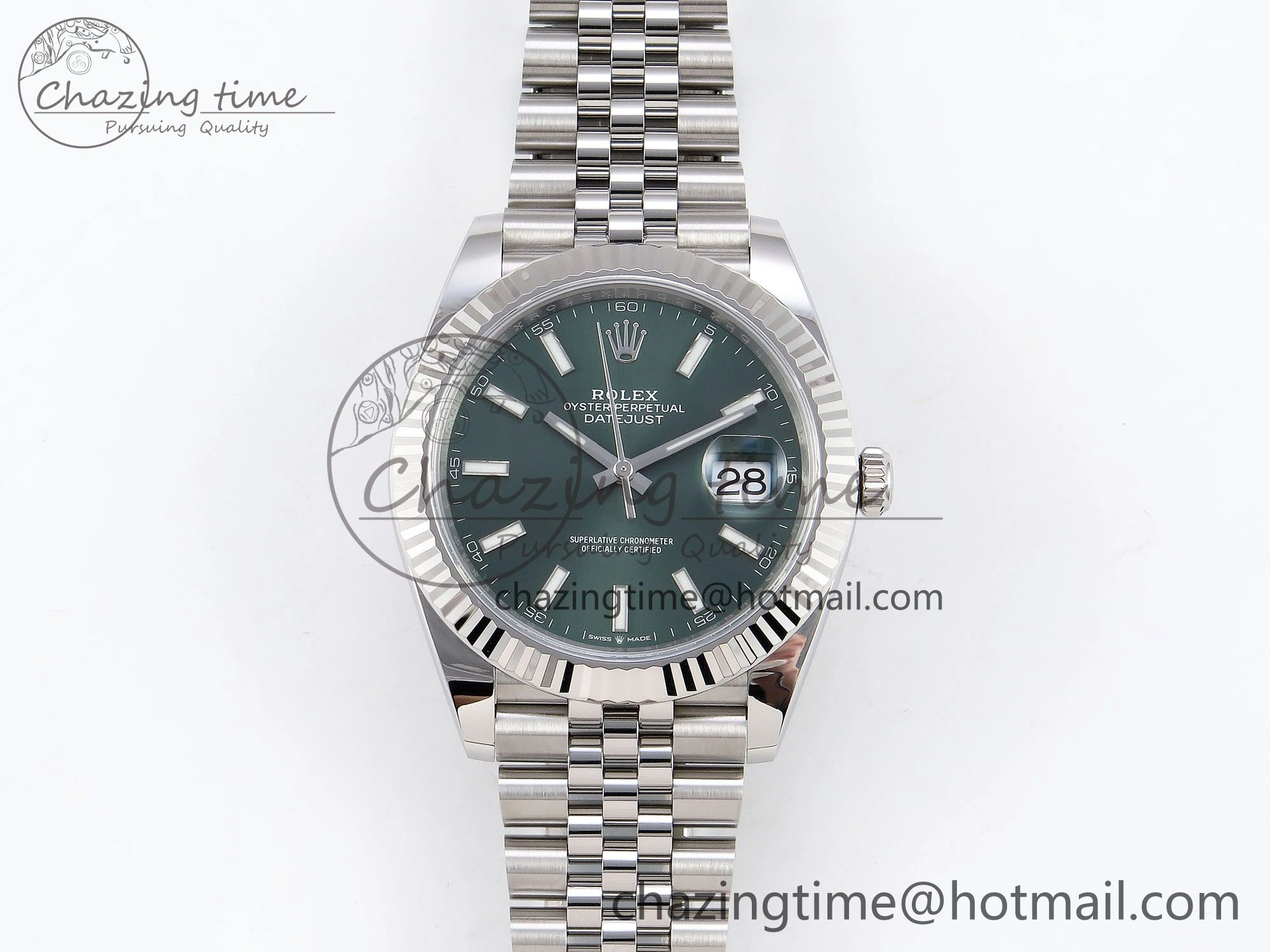 DateJust 41 126334 C+F 1:1 Best Edition 904L Steel Green Dial on SS Jubilee Bracelet VR Upgraded 1392