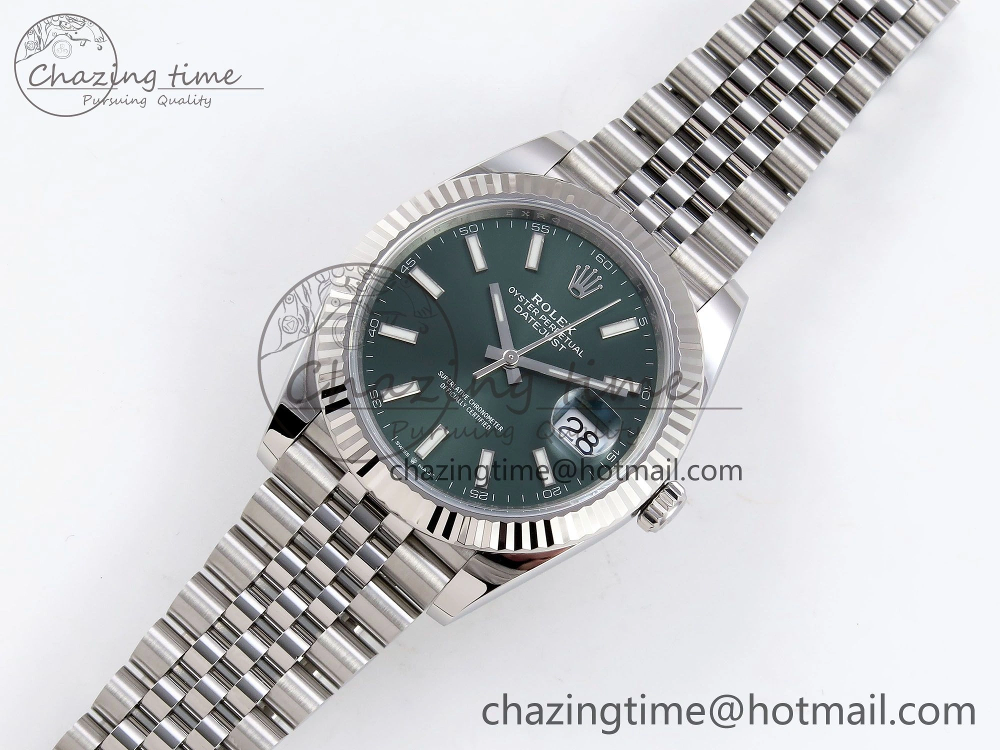 DateJust 41 126334 C+F 1:1 Best Edition 904L Steel Green Dial on SS Jubilee Bracelet VR Upgraded 1392