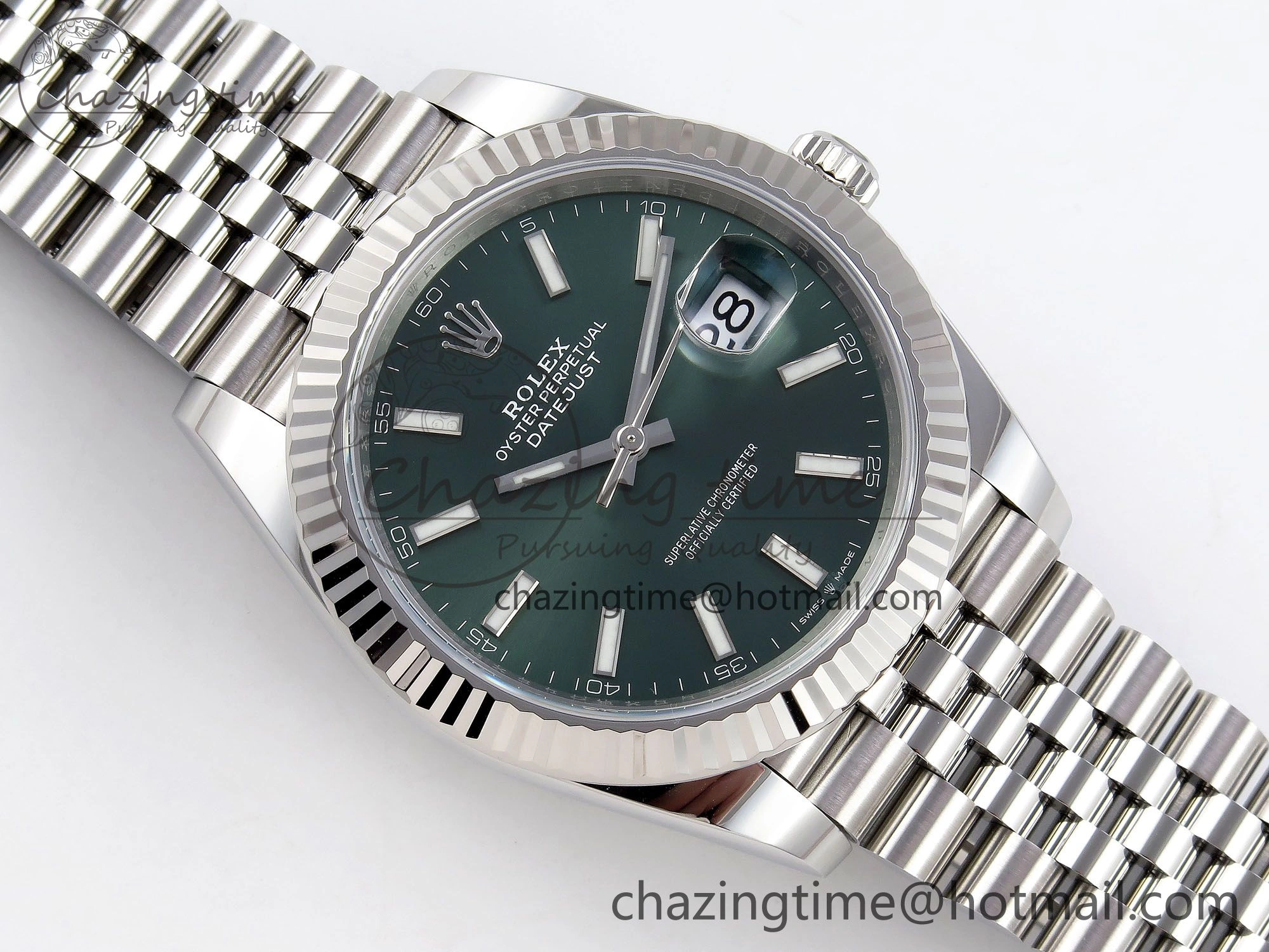 DateJust 41 126334 C+F 1:1 Best Edition 904L Steel Green Dial on SS Jubilee Bracelet VR Upgraded 1392
