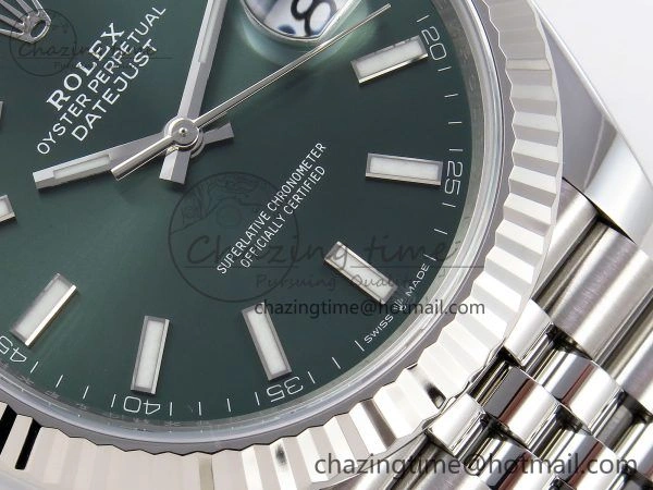 DateJust 41 126334 C+F 1:1 Best Edition 904L Steel Green Dial on SS Jubilee Bracelet VR Upgraded 1392